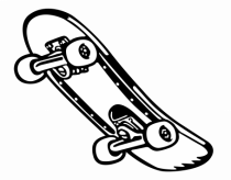 Skateboard Black and White