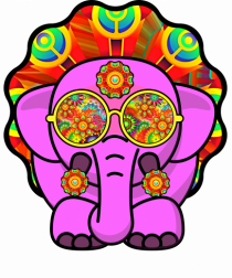 Trippy Pink Elephant 