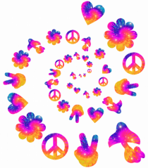 Mushroom Hippie Love Peace Sign