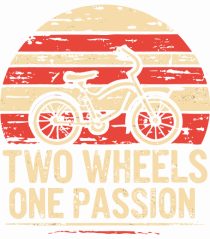Two Wheels One Passion Retro Bicycle Distressed Sunset