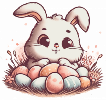 Easter Mood - iepuras dragut cu oua colorate