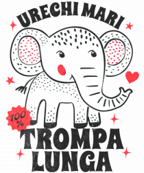 Tricou cu elefant - urechi mari, trompa lunga