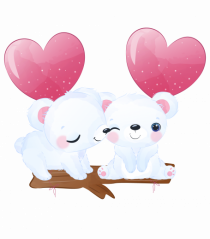 Valentine Polar Bear Heart