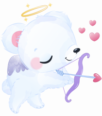 Valentine Polar Bear Cupid