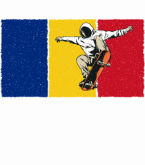 Vintage Romanian Flag Skateboarding