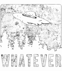 Whatever Retro Distressed Sarcastic Alien UFO