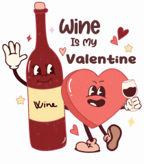 Retro Chic Valentine - Wine is my valentine