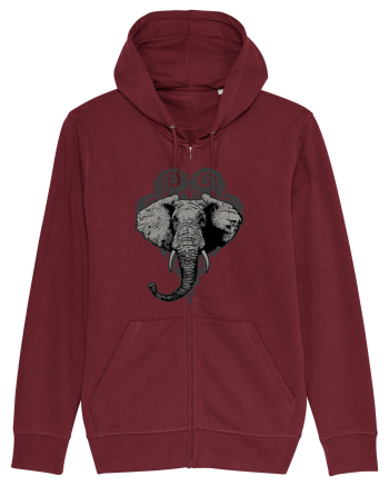 Retro Elephant Burgundy