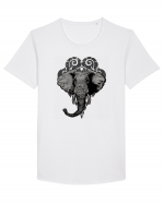 Retro Elephant Tricou mânecă scurtă guler larg Bărbat Skater