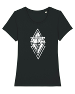 Graphic Idea Tricou mânecă scurtă guler larg fitted Damă Expresser