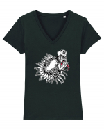 Bite Tricou mânecă scurtă guler V Damă Evoker