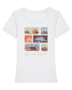 Natura - Lasa Doar Urme de Pași Tricou mânecă scurtă guler larg fitted Damă Expresser