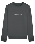 1+1=10 (in binary) Bluză mânecă lungă Unisex Rise