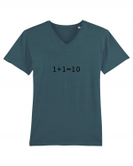 1+1=10 (in binary) Tricou mânecă scurtă guler V Bărbat Presenter