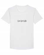 1+1=10 (in binary) Tricou mânecă scurtă guler larg Bărbat Skater