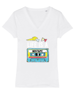 Life is a Mixtape - Casetă Retro Tricou mânecă scurtă guler V Damă Evoker