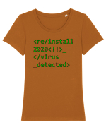 Reinstall 2020 virus detected Tricou mânecă scurtă guler larg fitted Damă Expresser