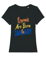 Legends Are Born In January Tricou mânecă scurtă guler larg fitted Damă Expresser