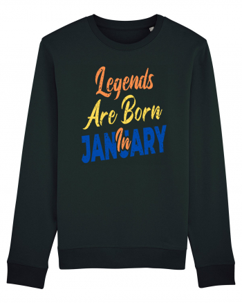 Legends Are Born In January Black