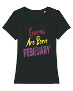 Legends Are Born In February Tricou mânecă scurtă guler larg fitted Damă Expresser