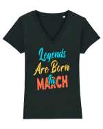 Legends Are Born In March Tricou mânecă scurtă guler V Damă Evoker