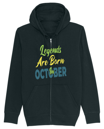 Legends Are Born In October Black