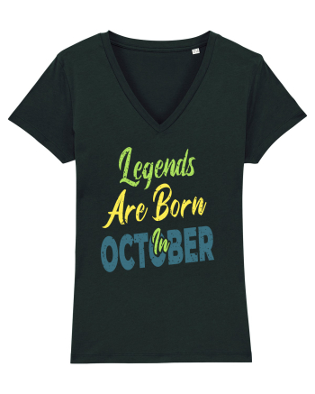 Legends Are Born In October Black