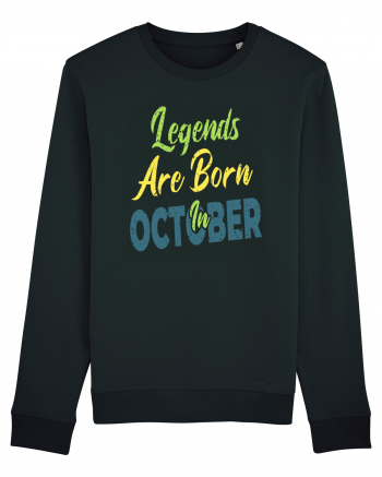Legends Are Born In October Black