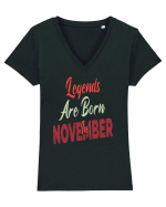 Legends Are Born In November Tricou mânecă scurtă guler V Damă Evoker