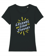 Legends Are Born In January Tricou mânecă scurtă guler larg fitted Damă Expresser