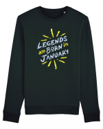 Legends Are Born In January Bluză mânecă lungă Unisex Rise