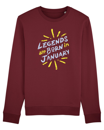 Legends Are Born In January Burgundy