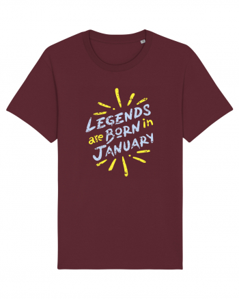 Legends Are Born In January Burgundy
