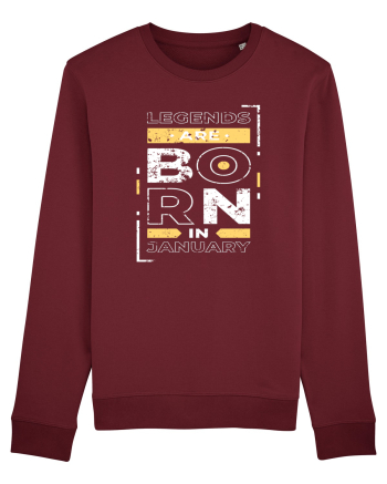 Legends Are Born In January Burgundy