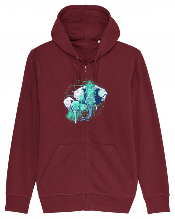 Magical Elephants Burgundy