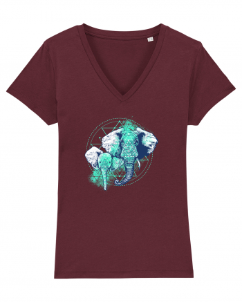 Magical Elephants Burgundy