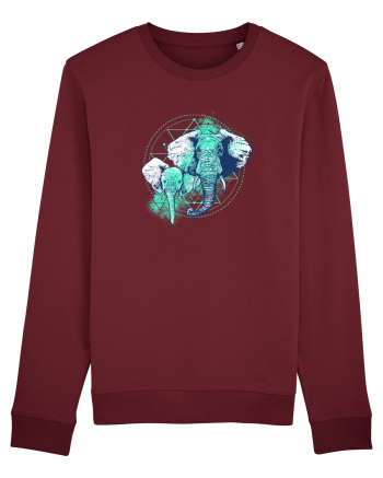 Magical Elephants Burgundy