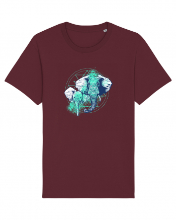 Magical Elephants Burgundy