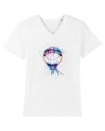 Painted Air Balloon Tricou mânecă scurtă guler V Bărbat Presenter