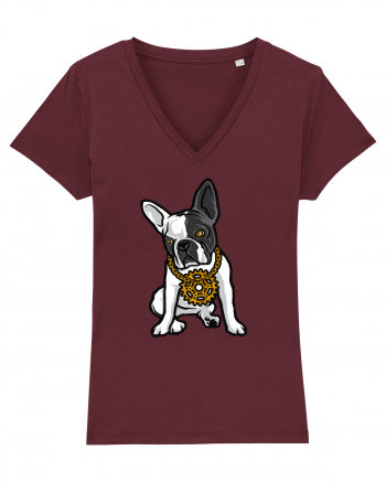 Golden Boston Terrier Burgundy