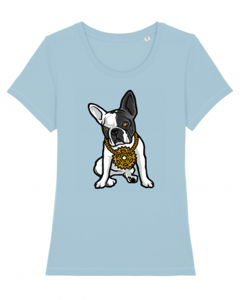 Golden Boston Terrier Sky Blue