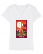 Paris With Love Tricou mânecă scurtă guler V Damă Evoker