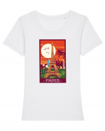 Paris With Love Tricou mânecă scurtă guler larg fitted Damă Expresser