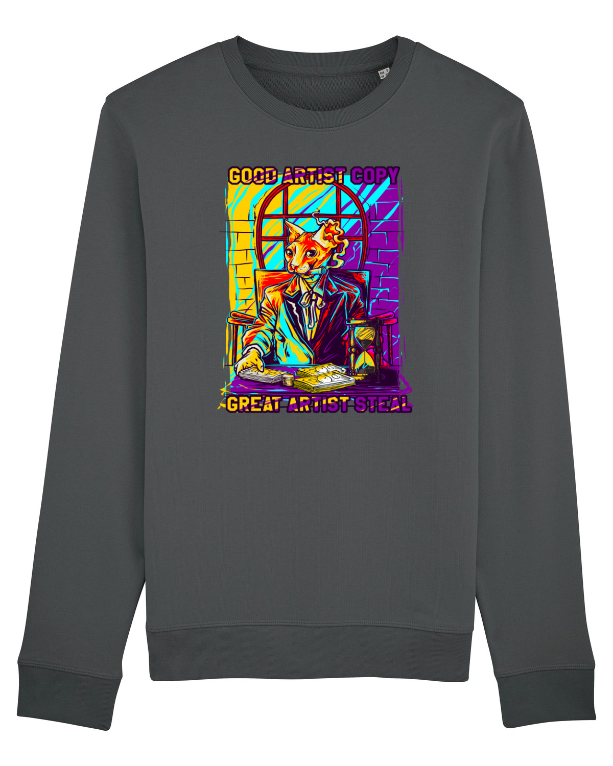 Bluză mânecă lungă Unisex Rise Anthracite