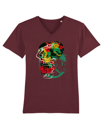 Flower Dragon Burgundy