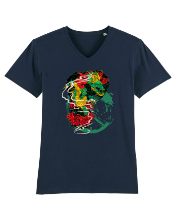 Flower Dragon French Navy