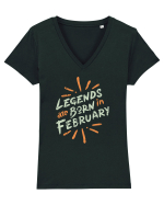 Legends Are Born In February Tricou mânecă scurtă guler V Damă Evoker