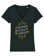 Legends Are Born In April Tricou mânecă scurtă guler V Damă Evoker