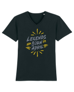 Legends Are Born In April Tricou mânecă scurtă guler V Bărbat Presenter