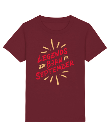 Legends Are Born In September Burgundy